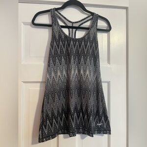 #16 NIKE • DRI FIT • BLACK/WHITE CHEVRON RACERBACK TANK